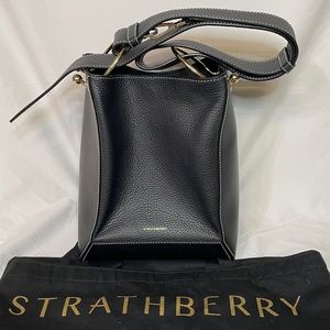 Strathberry Lana midi bucket bag in black